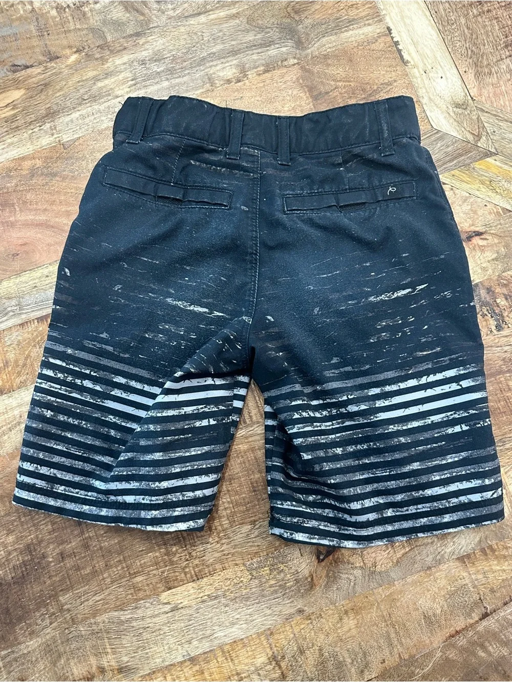 art class Black Swim Trunks with Gray Striped Fade